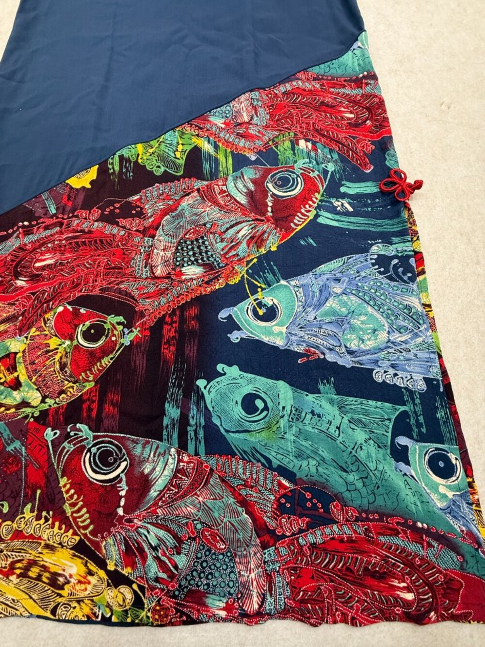 Vintage Jams World Rock Fish Limited Edition Rayon Dress Hawaii Small Midi USA - Picture 4 of 16